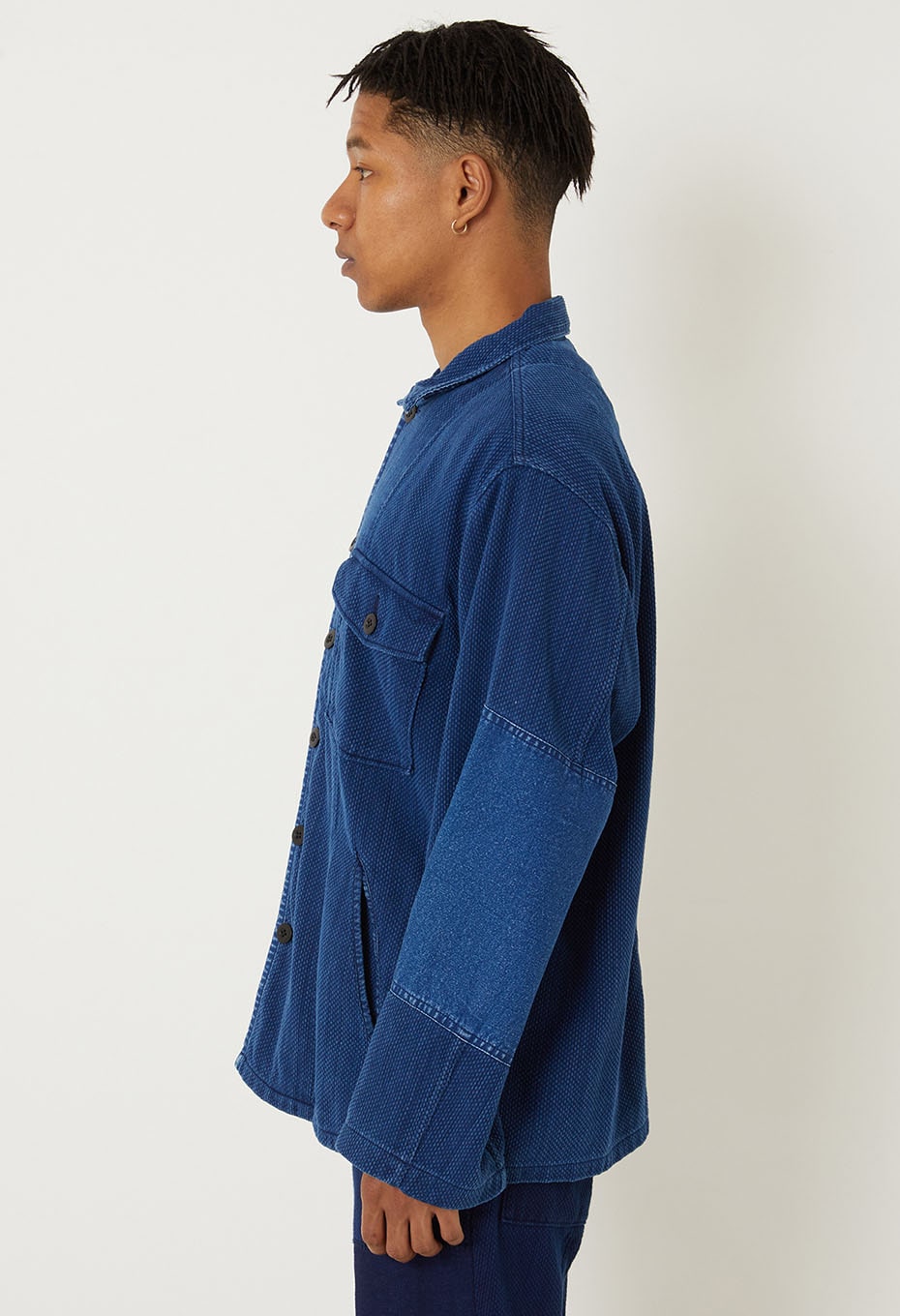 Kasezome Sashiko Fatigue Shirt - INDIGO
