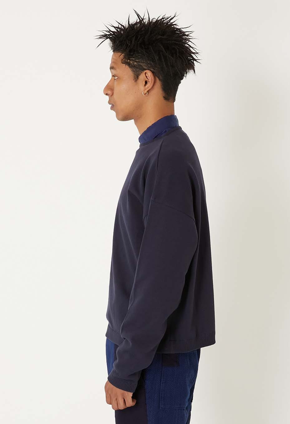 オーガニックカミイトコットン プルオーバーニット - NAVY