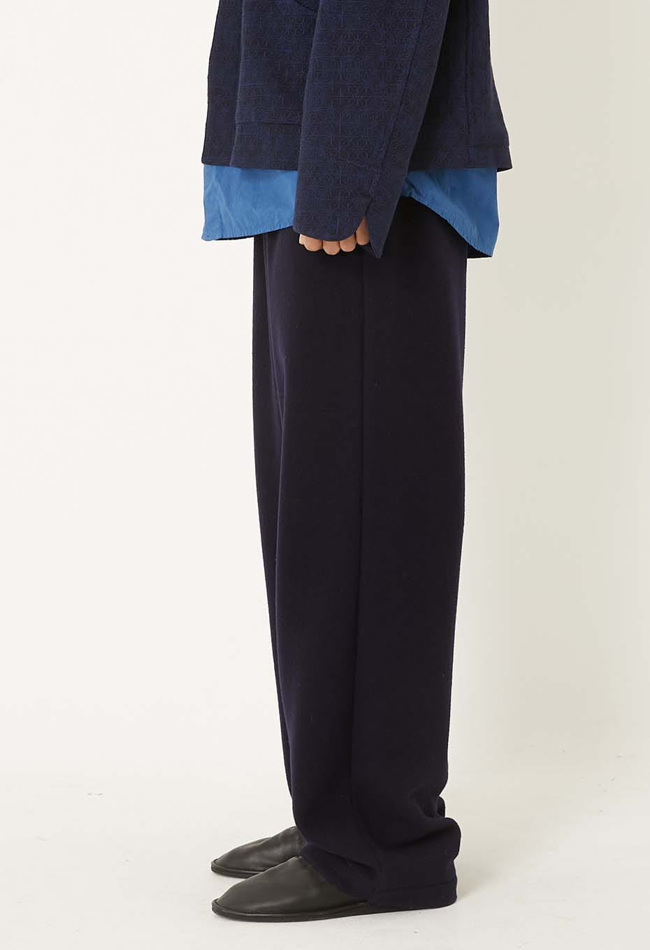 カシミアミックスフリース ドローパンツ - DARK NAVY