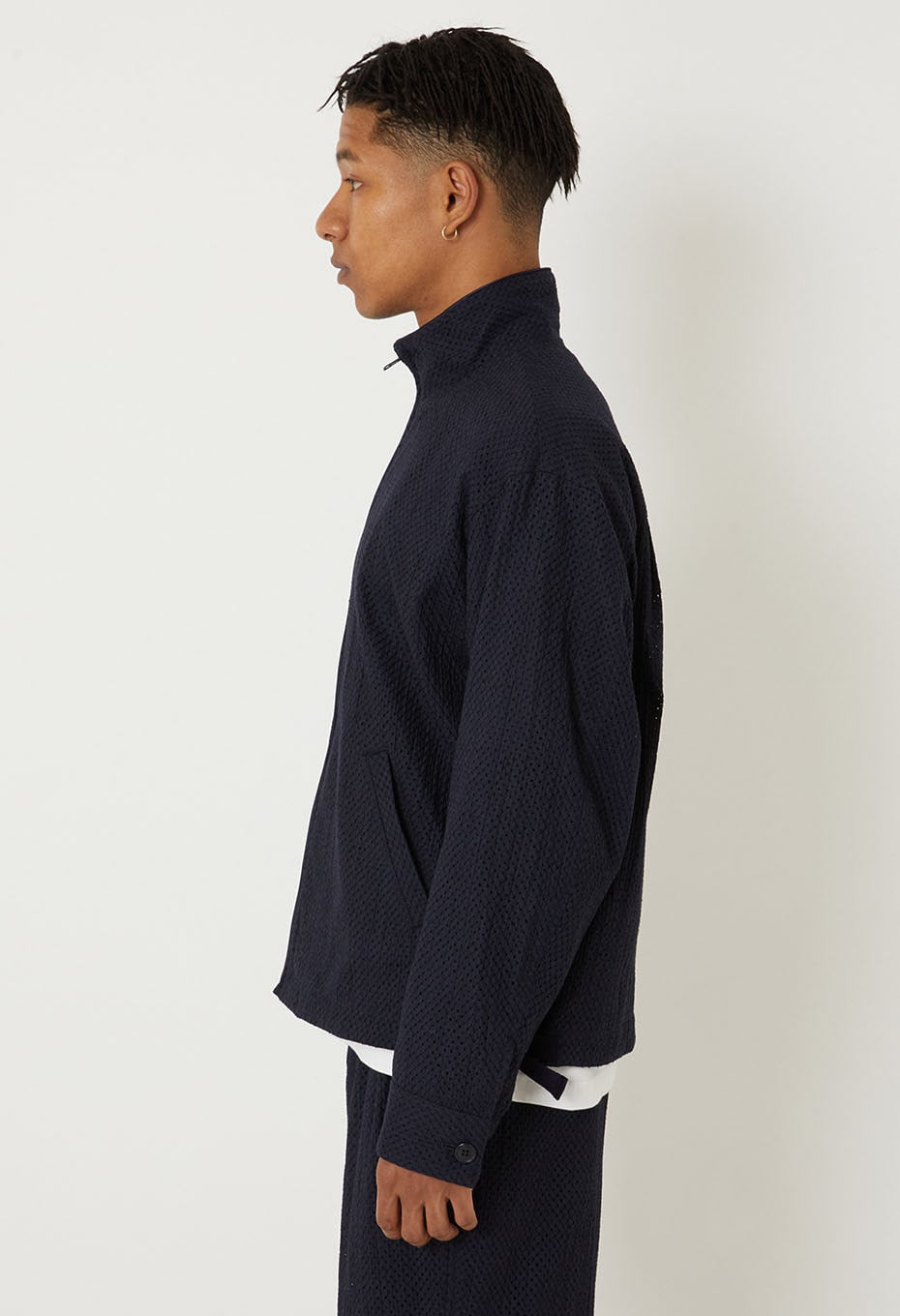Meyer lace zip-up jacket - DARK NAVY