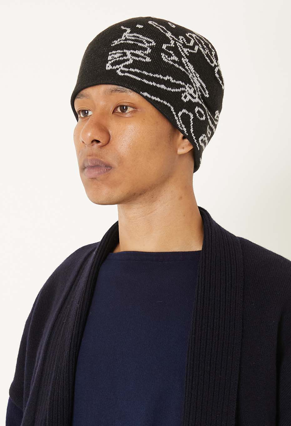Spider jacquard beanie - BLACK