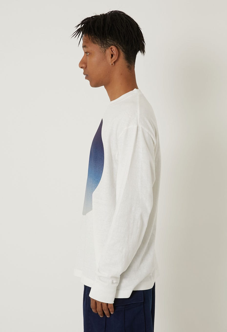 ムライトテンジク オオマルグラデーション ロングスリーブＴシャツ - BLUE