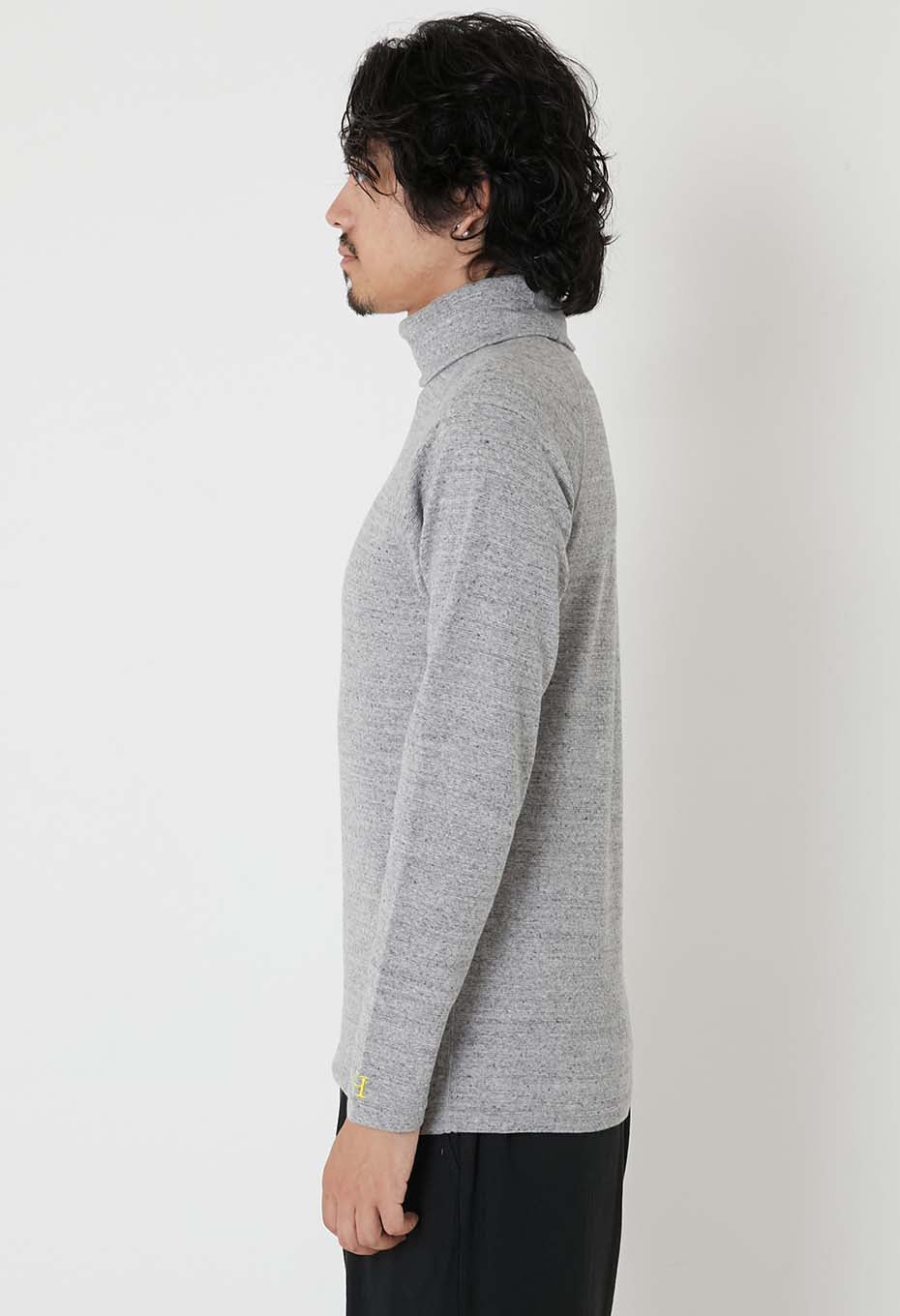 ストレッチフライス タートルネック ロングスリーブ Tシャツ - GREY