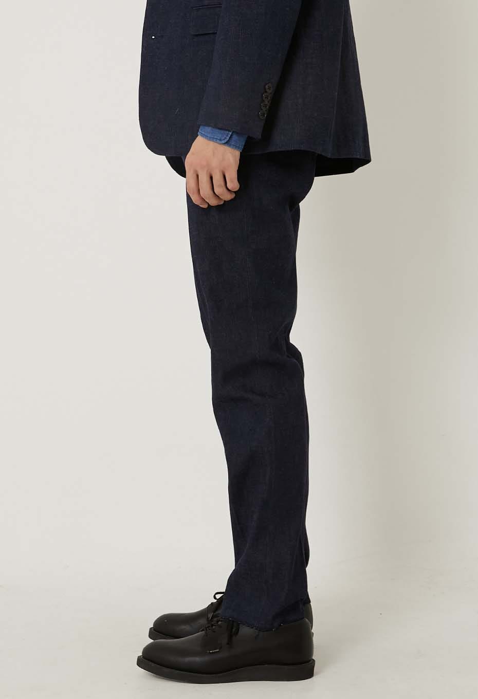Washed stretch denim trousers - INDIGO