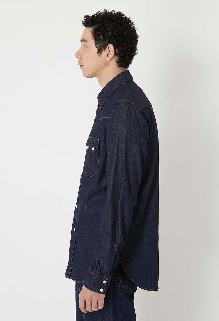 ST814 ライトデニム ウエスタンシャツ - NAVY
