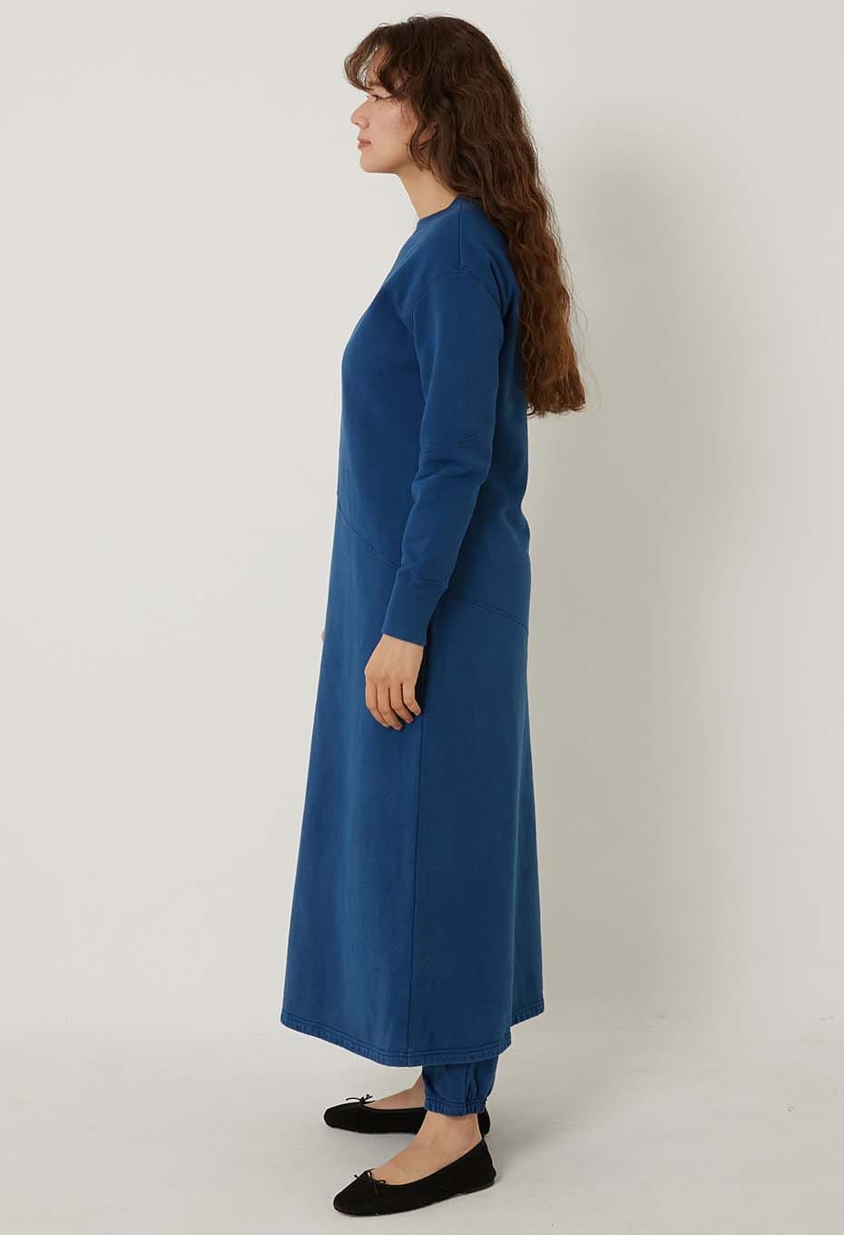 オーガニックウラケ テゾメ スウェットワンピース - BLUE