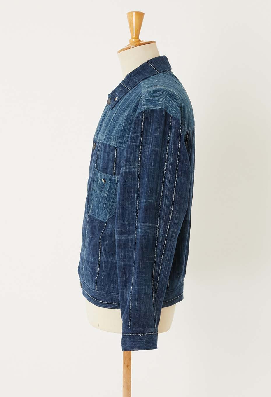 JAPAN DORAKU REWORK AFRICAN INDIGO ANTIQUE トラッカージャケット - A