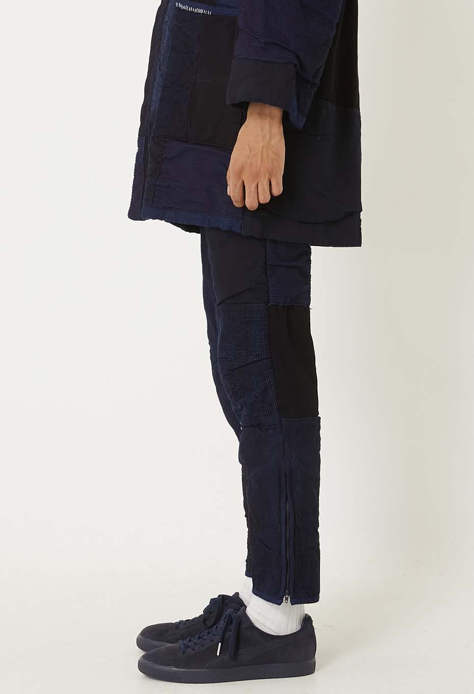 Woven Pure Indigo Sashiko Nenrin Nora Pants - INDIGO