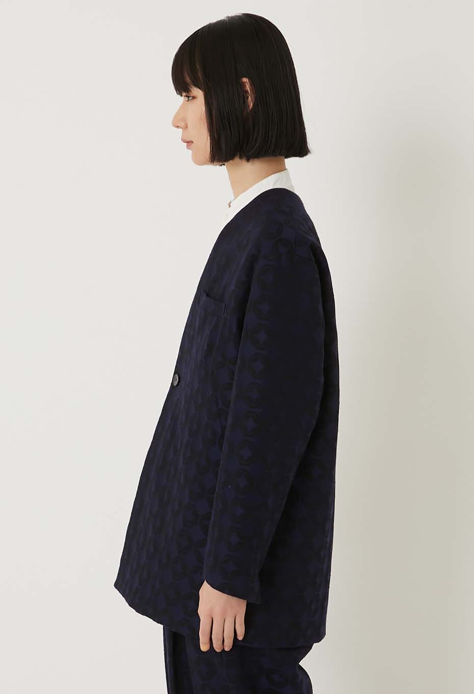 シッポウジャカード 1Bノーカラージャケット ウィメンズ - DARK NAVY