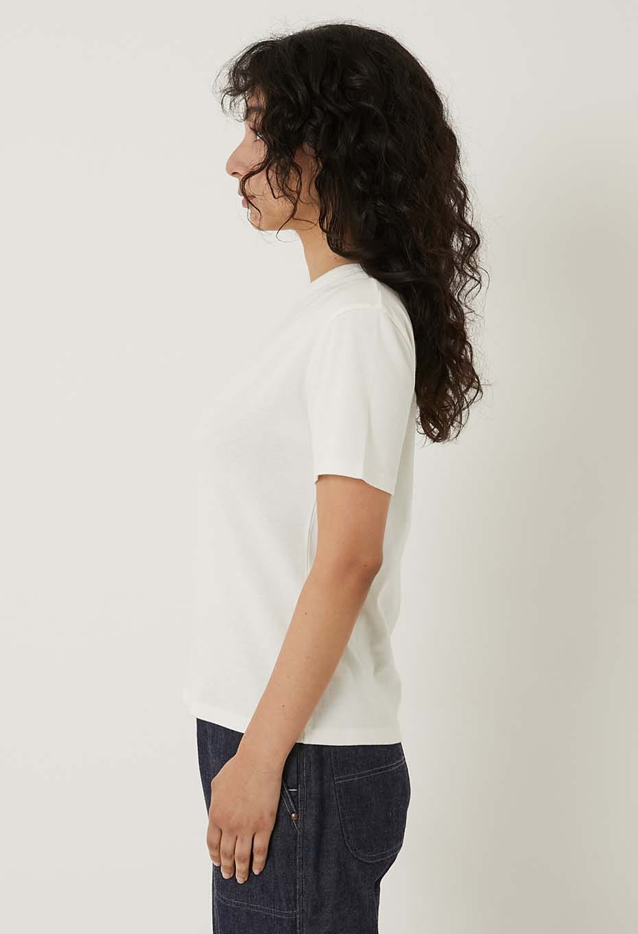 オーガニックコットン ソフトフライス Tシャツ ウィメンズ - WHITE