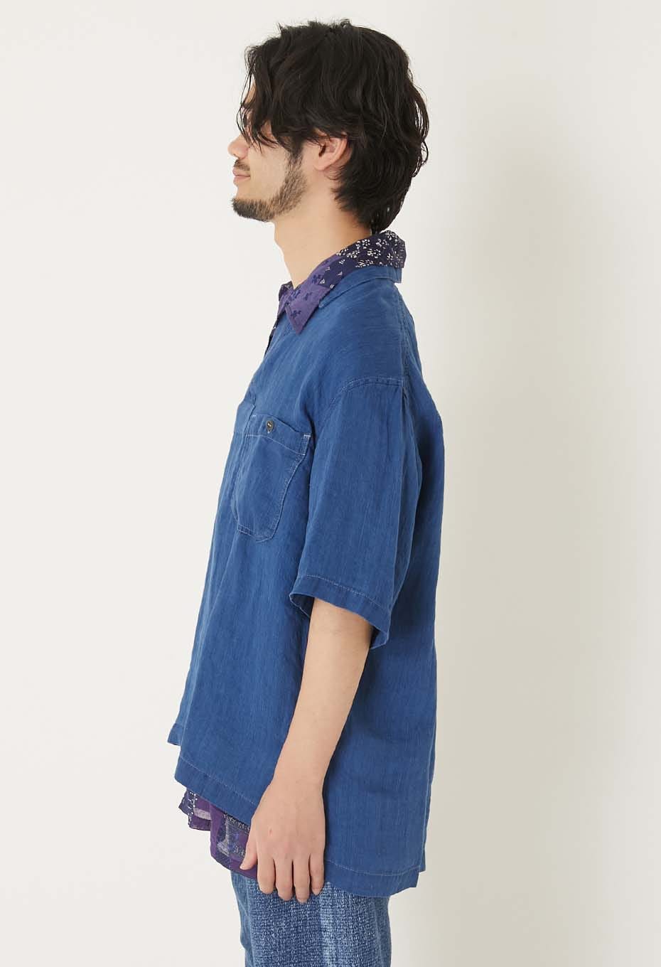 インディゴリネン ハイカウントツイルスキッパーシャツ - INDIGO