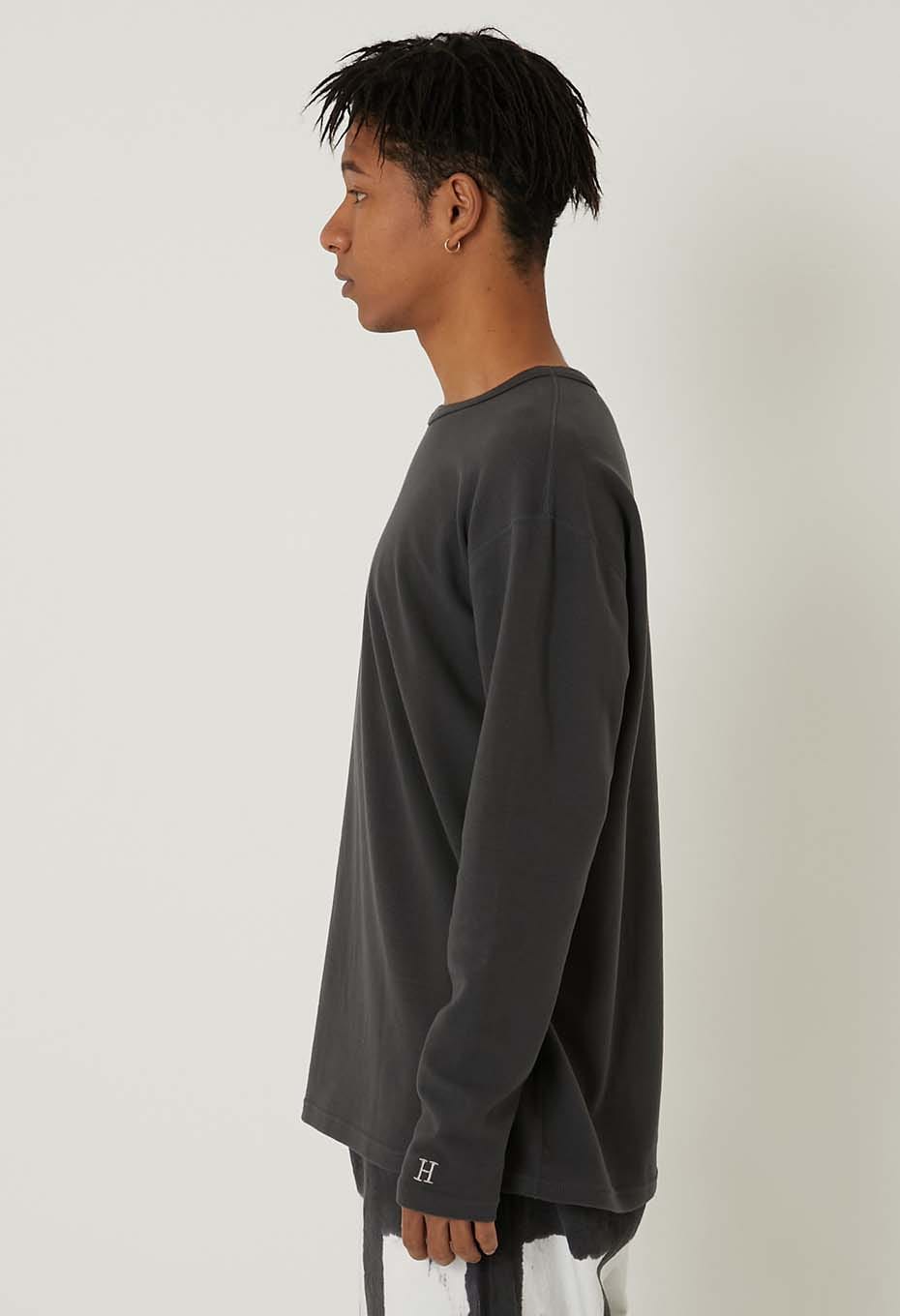 ストレッチフライス コンフォータブル ロングスリーブ Tシャツ - CHARCOAL