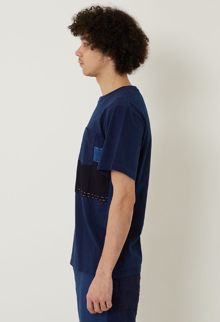 インディゴテゾメ パッチワーク Tシャツ - INDIGO