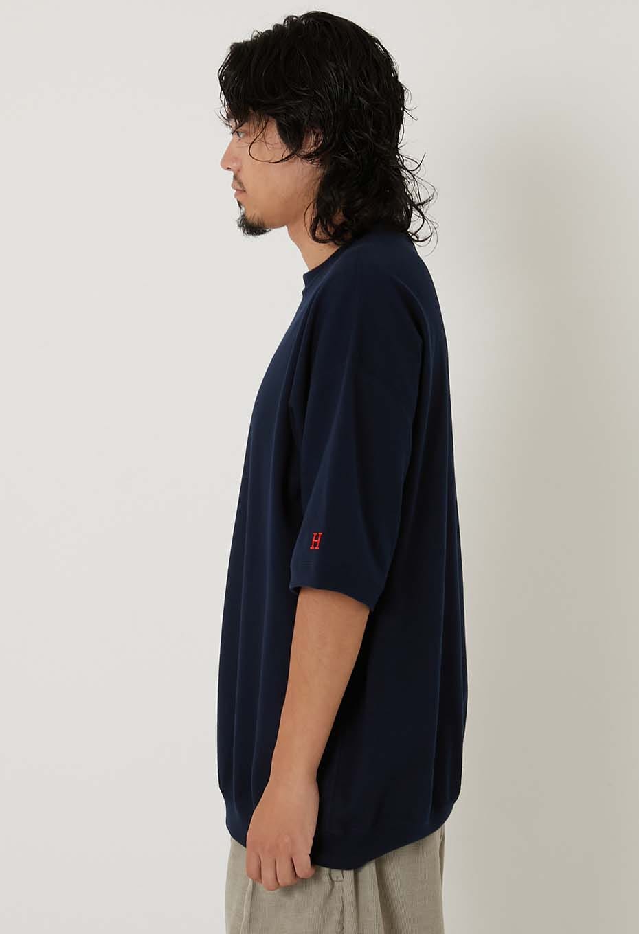 ストレッチフライス 9.5oz ヘムリブ ショートスリーブ Tシャツ - DARK NAVY