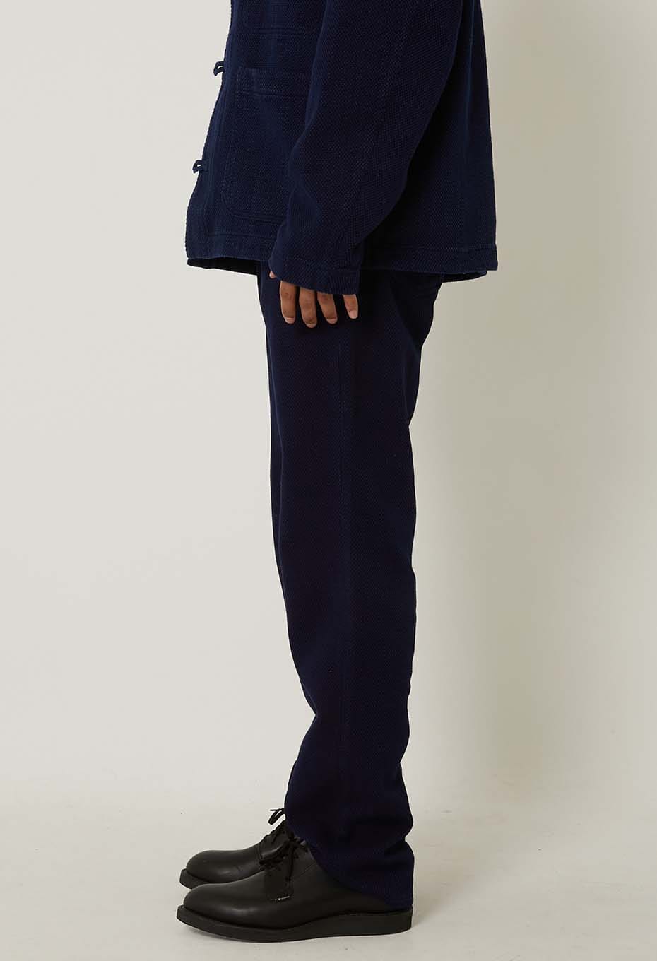 Woven Pure Indigo Light Sashiko Jeans - INDIGO