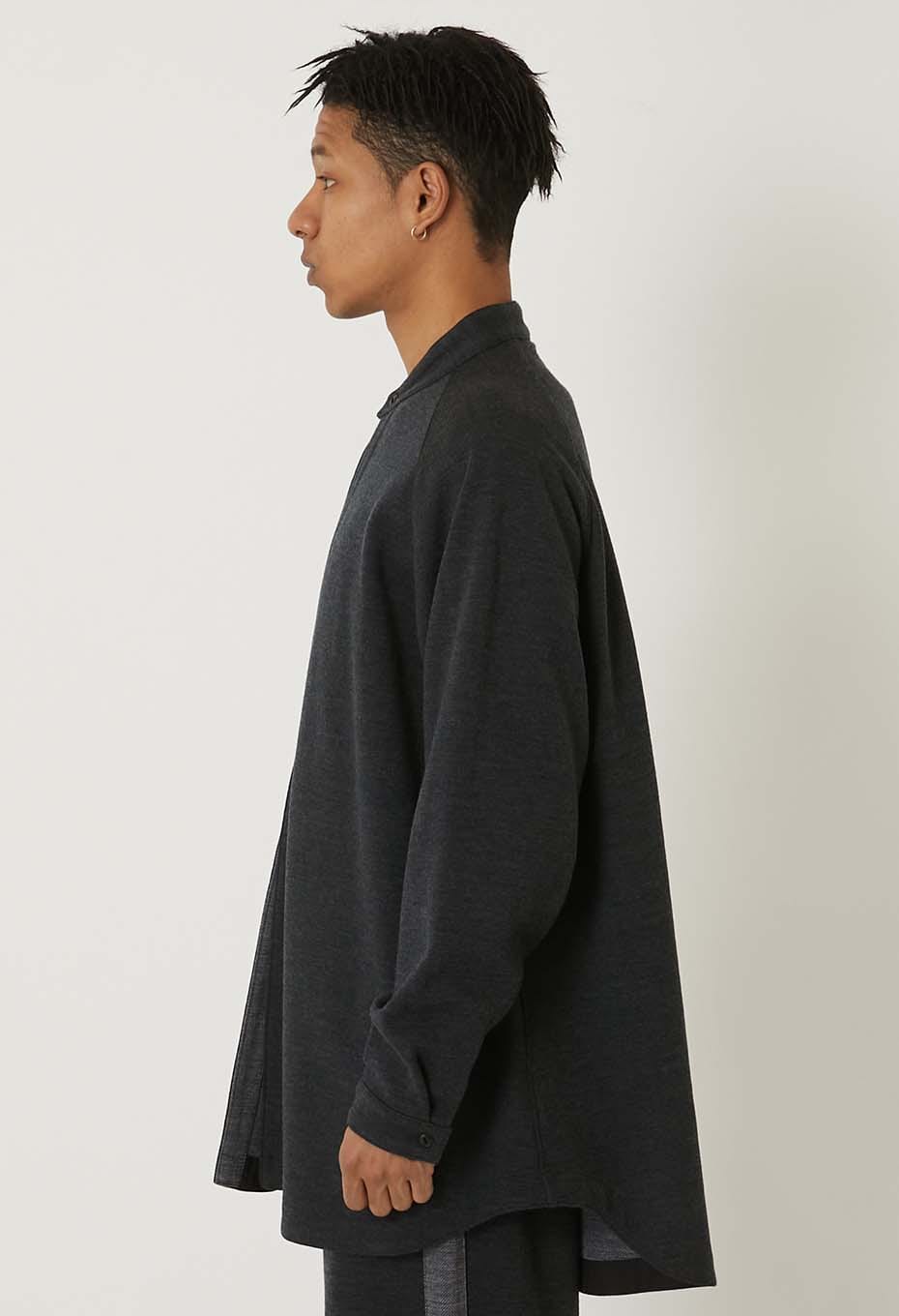 Double face jersey grandpa shirt - CH GRAY