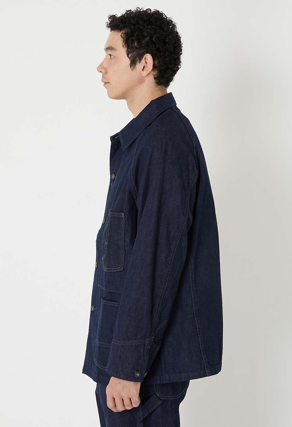 JK101 Selvedge light denim raglan sleeve coverall - INDIGO