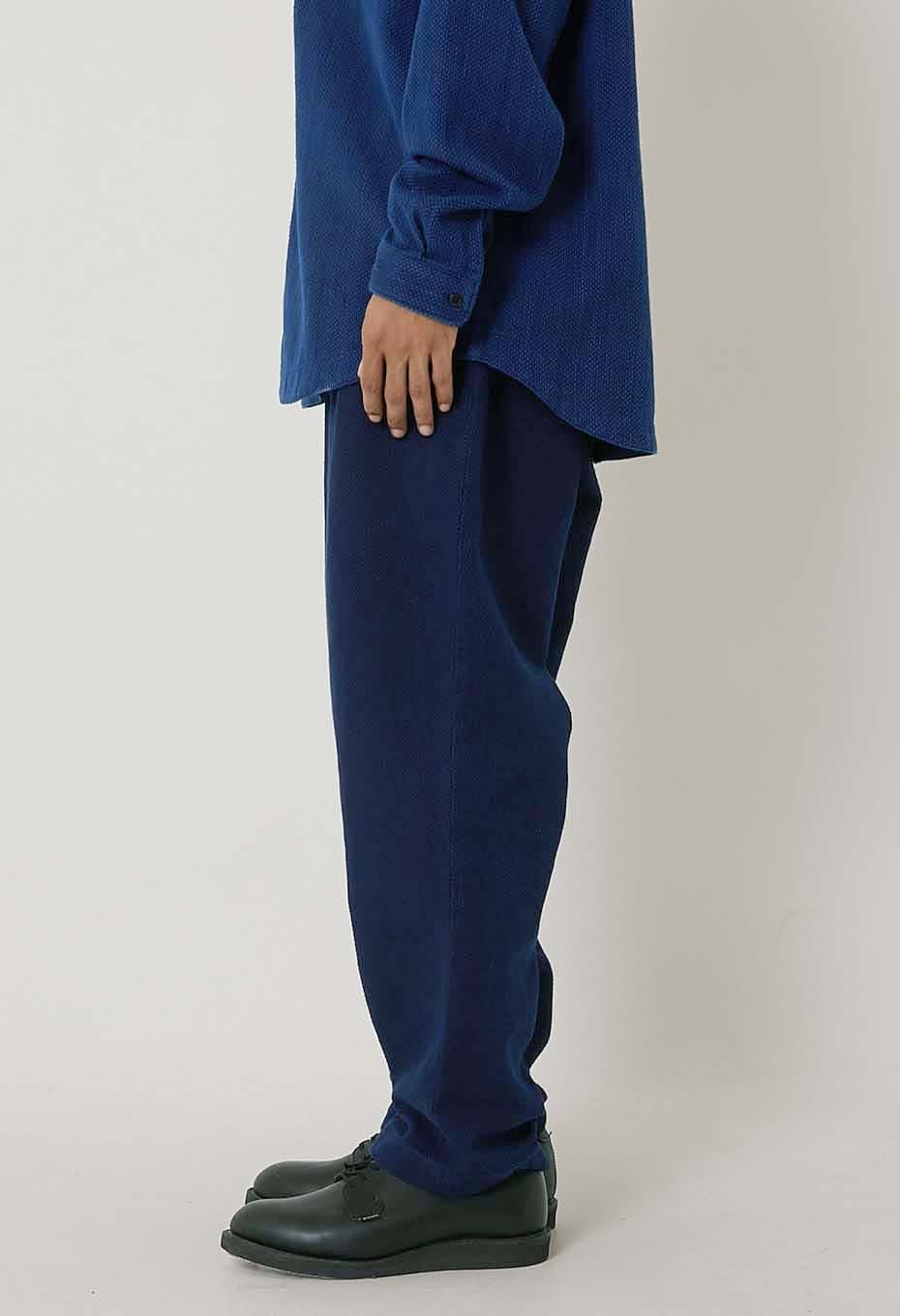 Woven Pure Indigo  Nijuorisashiko trousers - INDIGO
