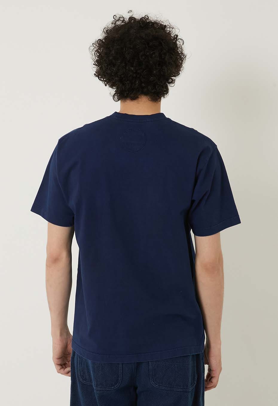 オーガニックコットン インディゴテゾメ ハイゲージテンジク Tシャツ - INDIGO