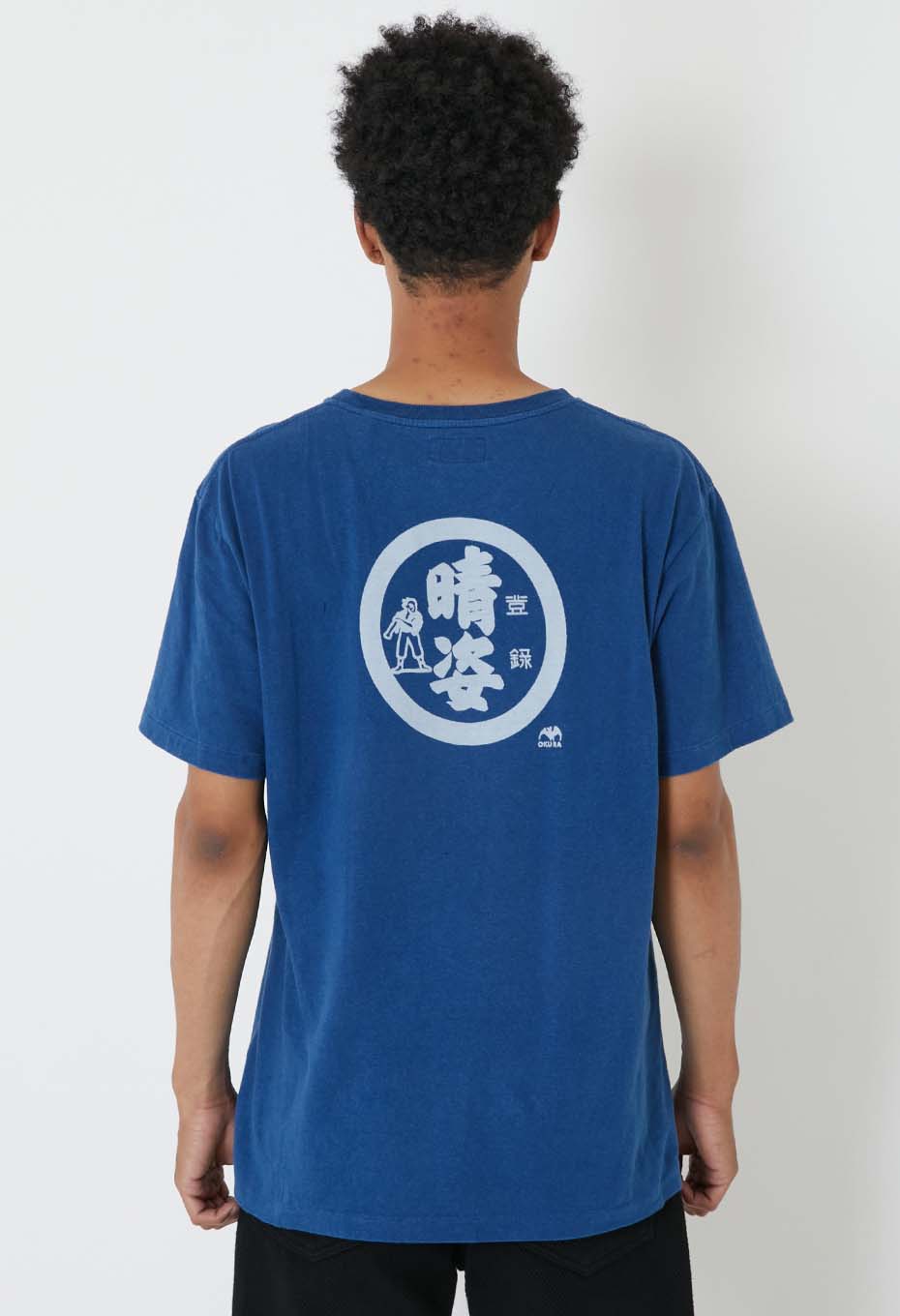 晴姿 バッセンバックプリント インディゴ Ｔシャツ - INDIGO