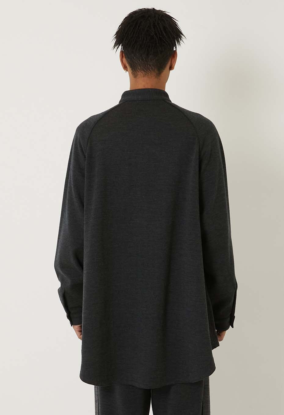 Double face jersey grandpa shirt - CH GRAY
