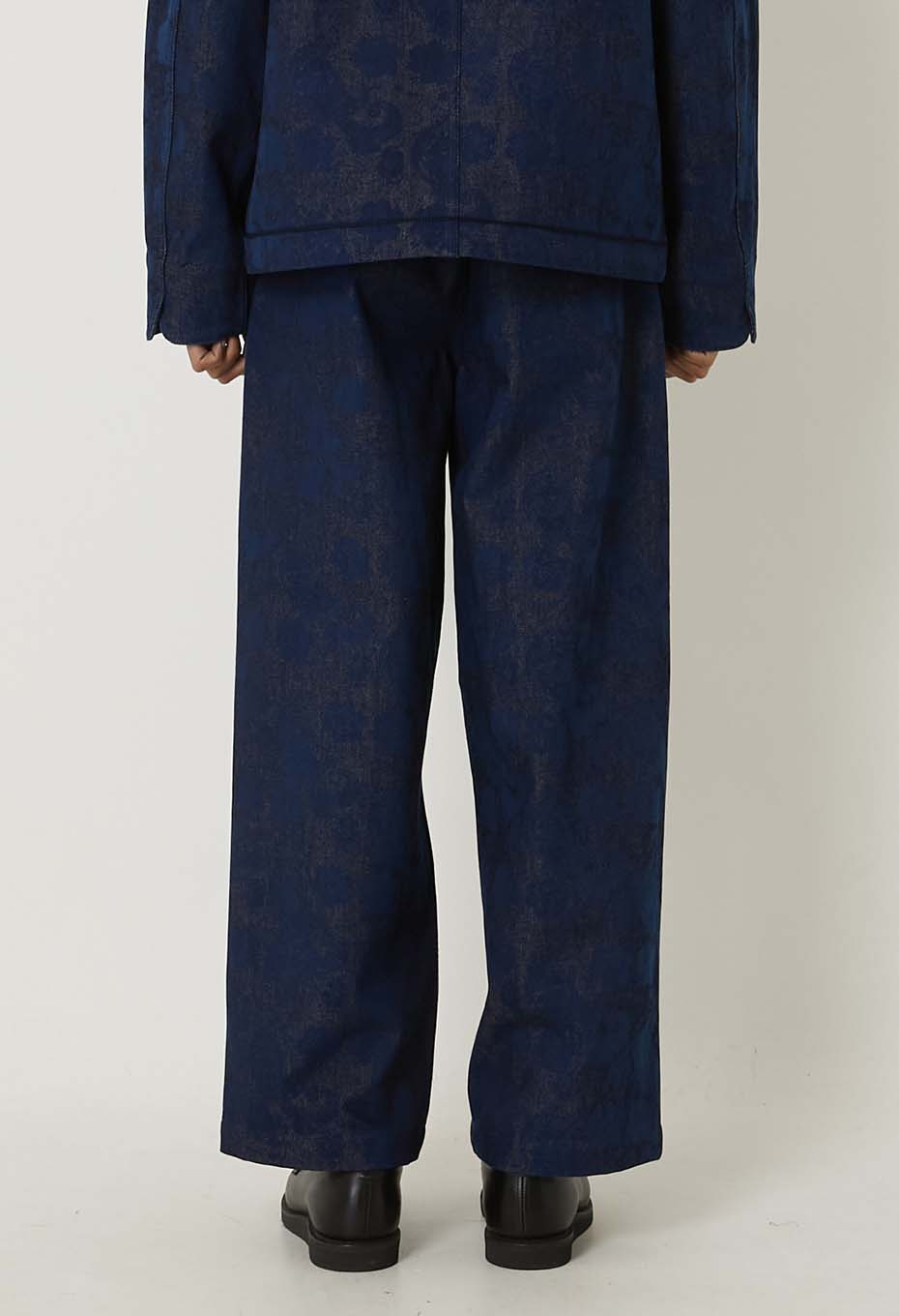 Chukubatsu Denim Tsujigahana Tuck Wide Pants - INDIGO