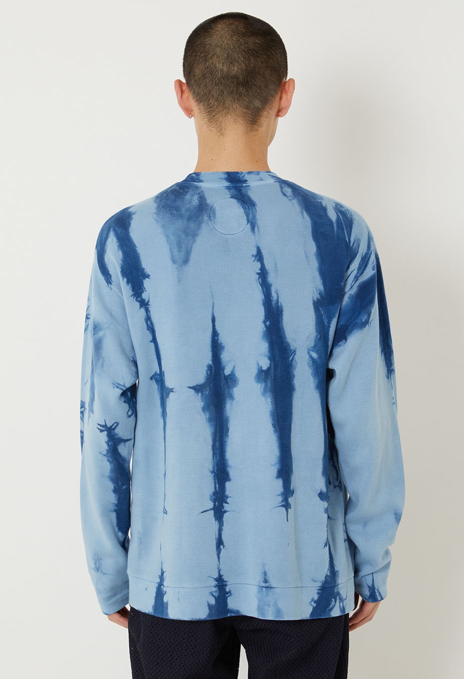 Eightlock Smooth Vertical Long Sleeve Pullover - INDIGO