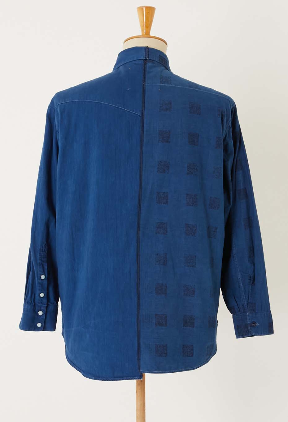 JAPAN DORAKU REWORK テンネンホンアイ スプリットシャツ - INDIGO