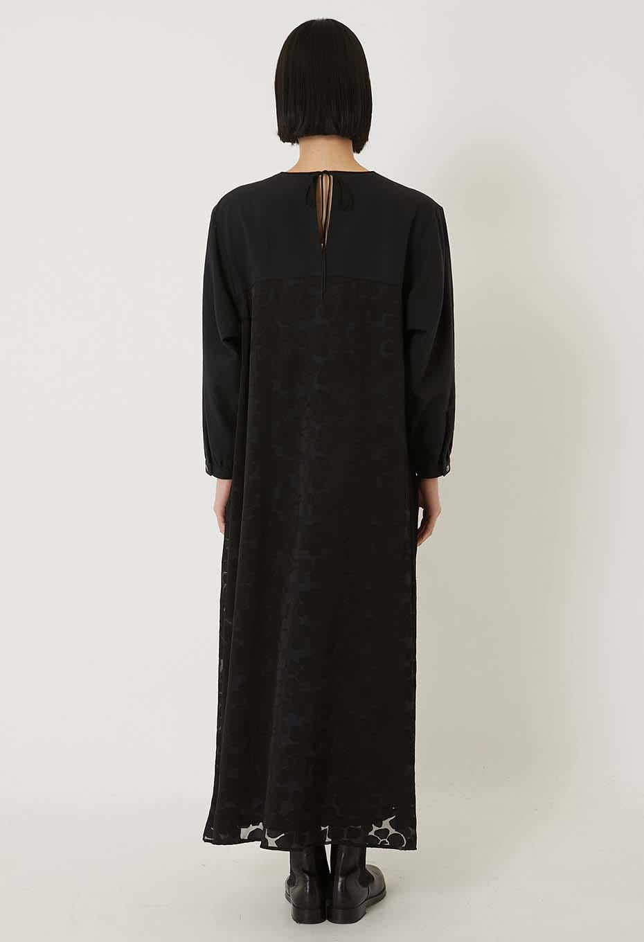 スカシモヨウ プルワンピース - BLACK