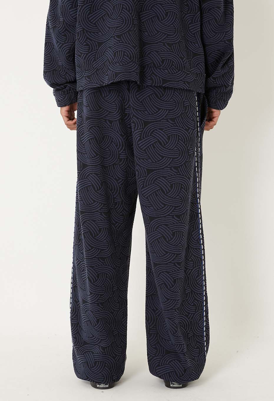 ミズヒキニットジャカード サイドラインパンツ - DARK NAVY