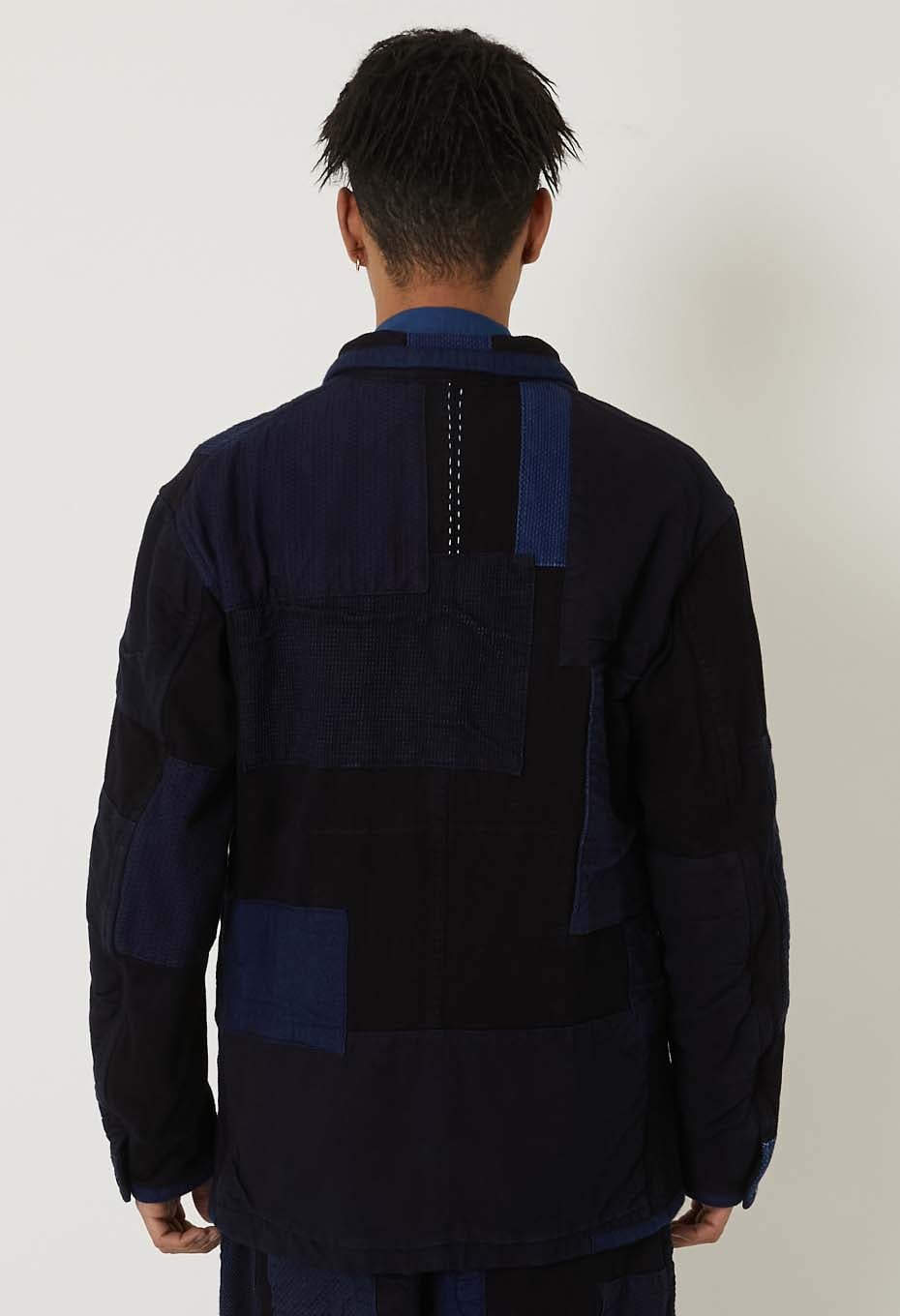 Woven Pure Indigo Sashiko Nerin Coverall - INDIGO