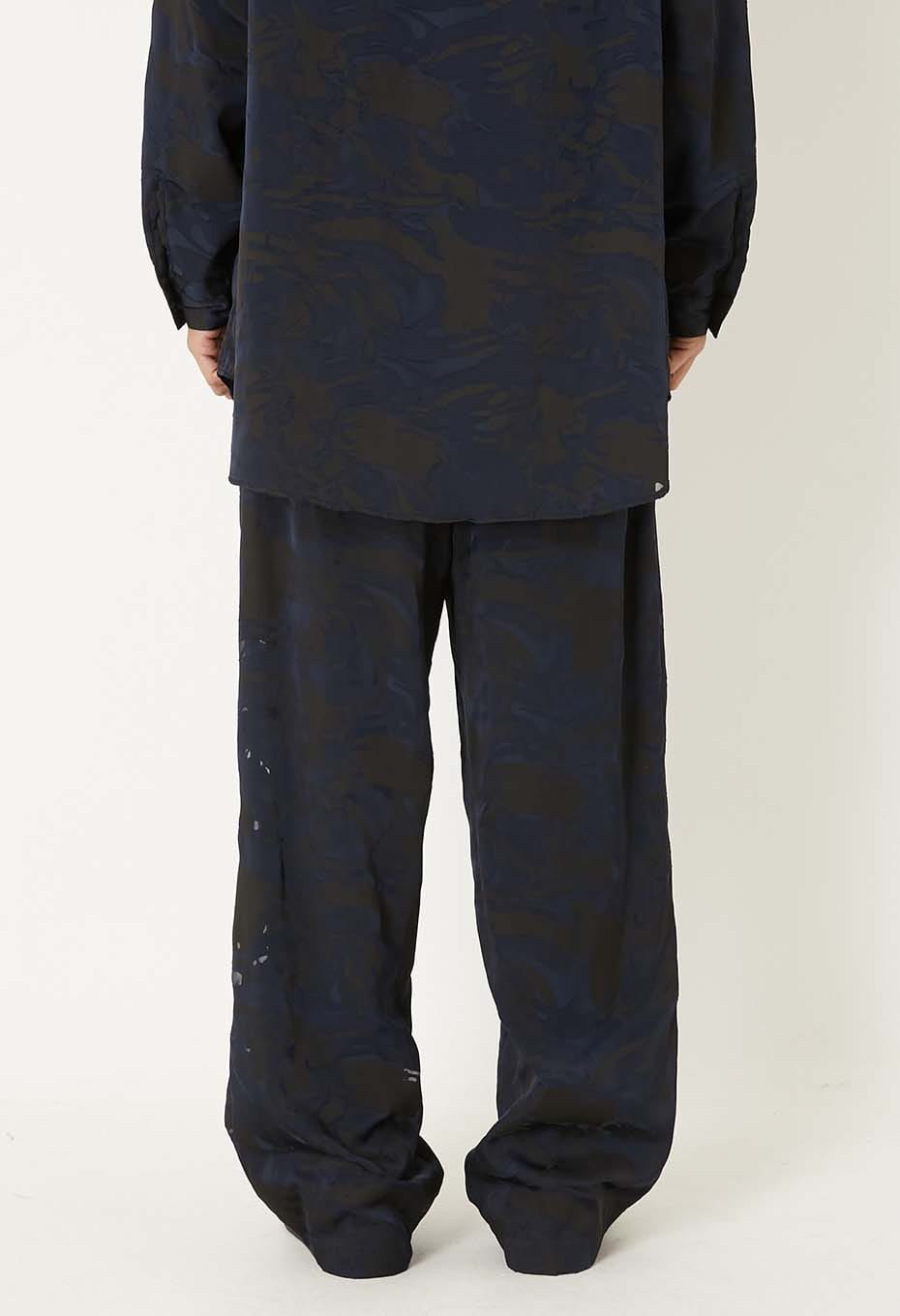 クモスカシモヨウ ドローパンツ - DARK NAVY
