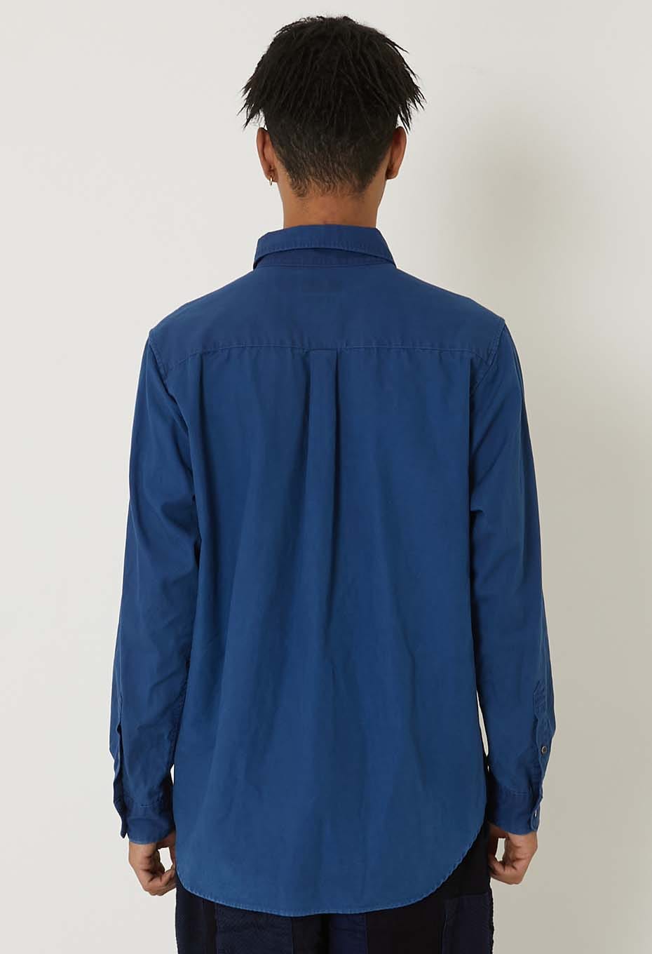 ファインオックス インディゴテゾメ ボタンダウン ロングスリーブシャツ - INDIGO