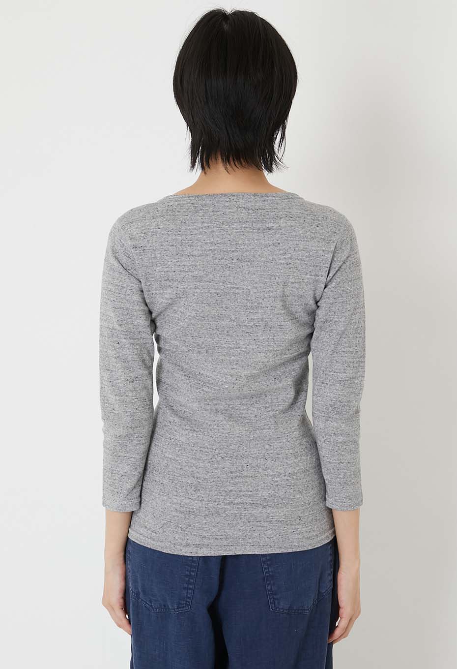 ストレッチフライス ボートネック ハーフスリーブ Tシャツ ウィメンズ - GREY