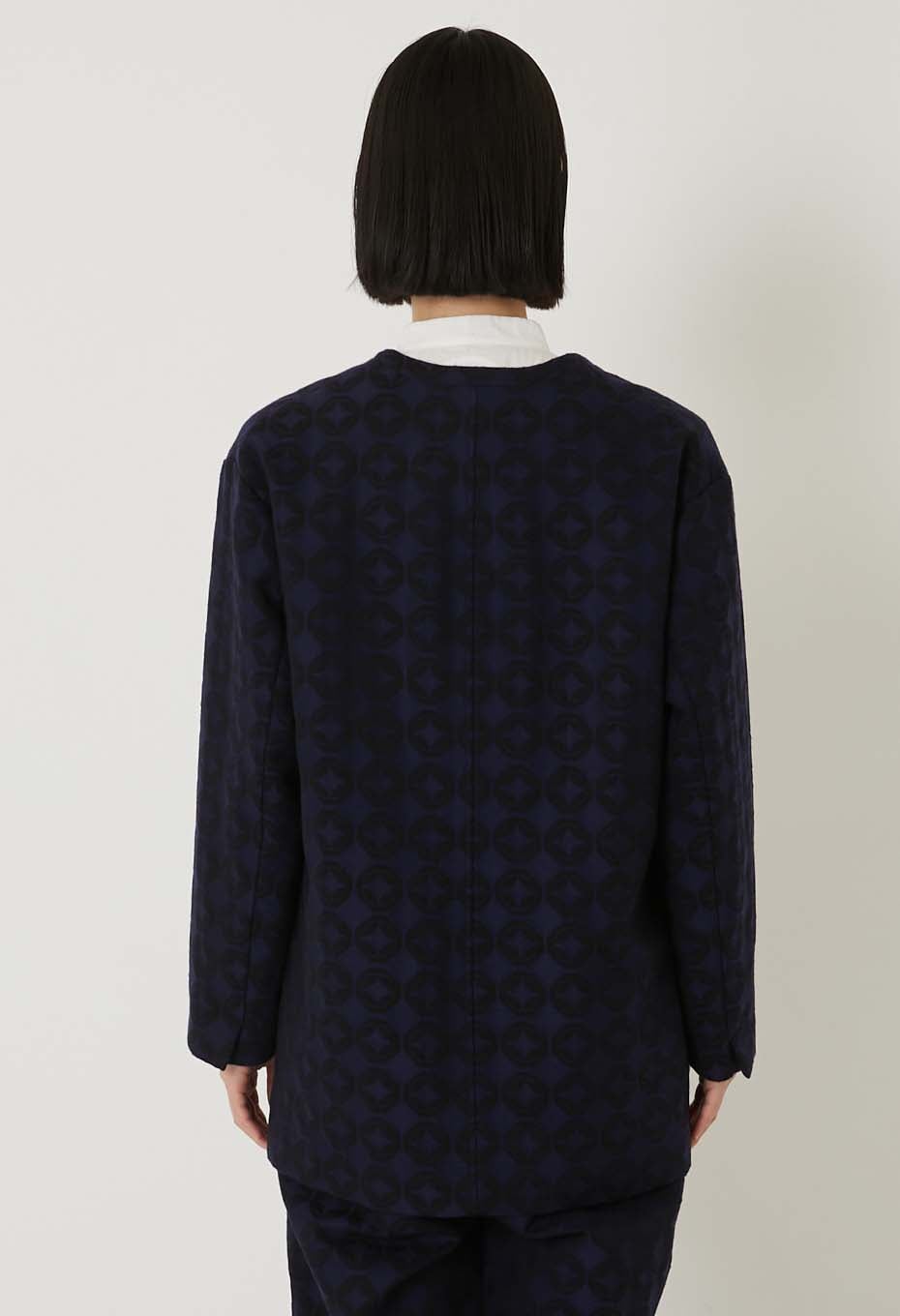 シッポウジャカード 1Bノーカラージャケット ウィメンズ - DARK NAVY