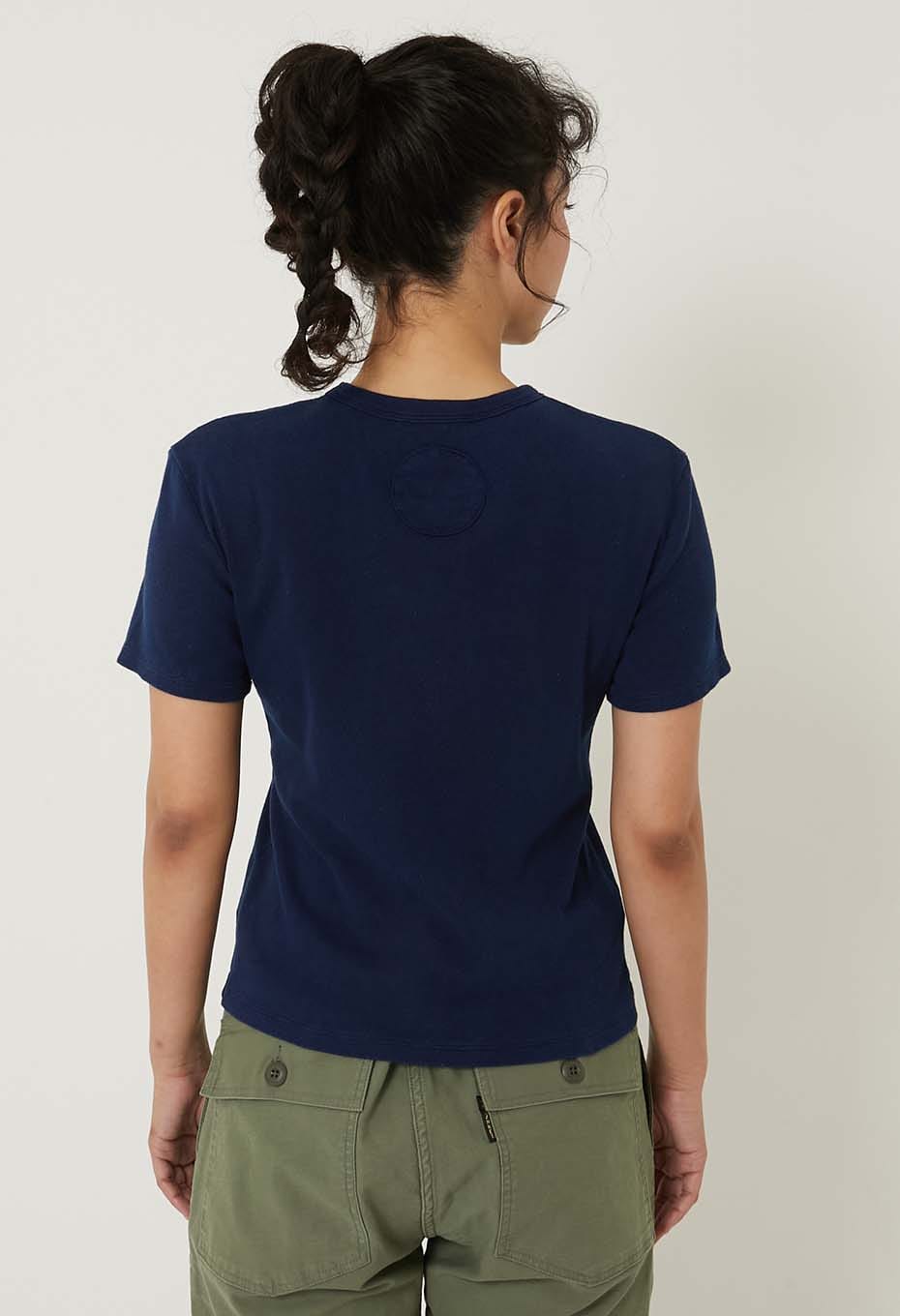 オーガニックコットン ソフトフライス テゾメ Tシャツ ウィメンズ - INDIGO