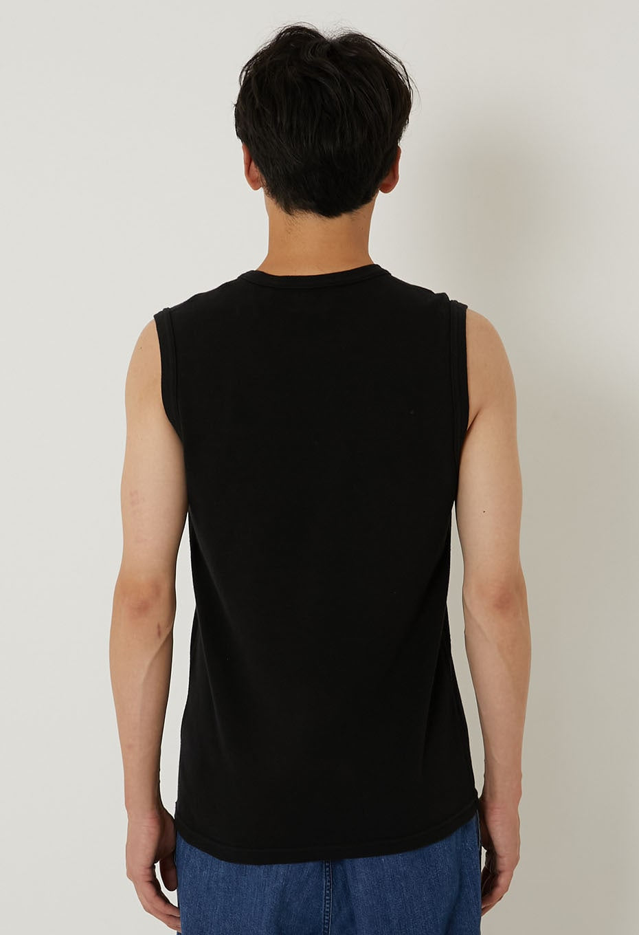 ストレッチフライス ノースリーブ Tシャツ - BLACK