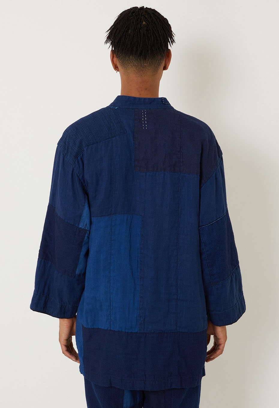 Indigo linen nenrin haori jacket - INDIGO