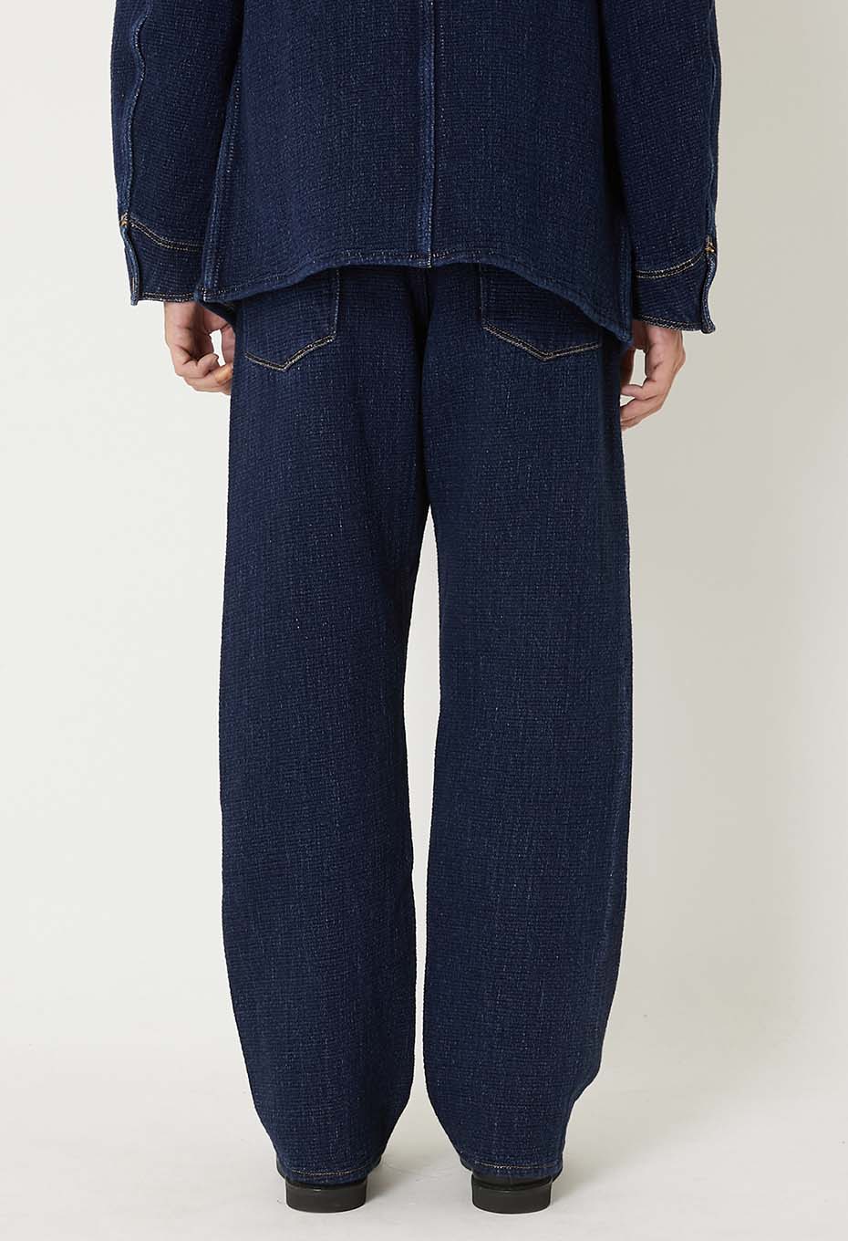 Flow jacquard denim jeans - INDIGO