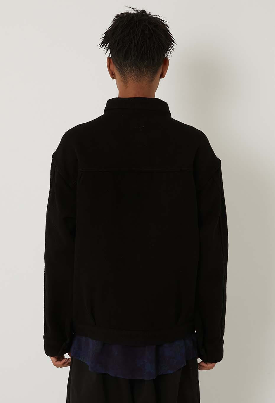Nijuorisashiko Dark Black Trucker Jacket - BLACK