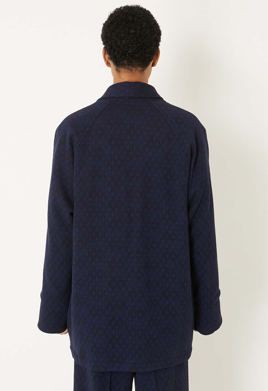 ウールニットジャカード ジャパンハオリ - NAVY