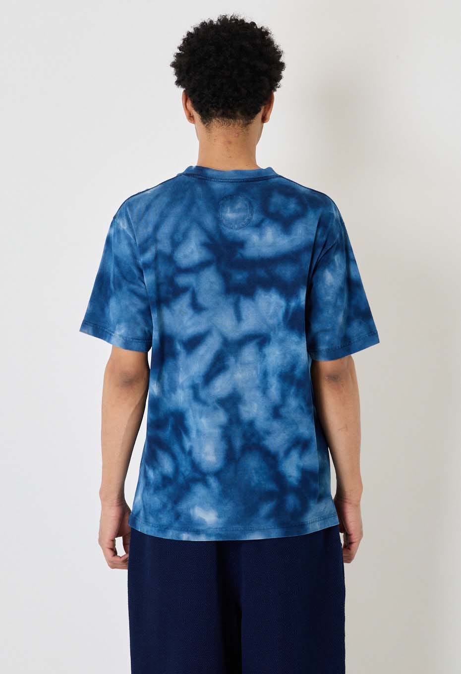 オーガニックコットン テシボリ バッセン ショートスリーブＴシャツ - INDIGO