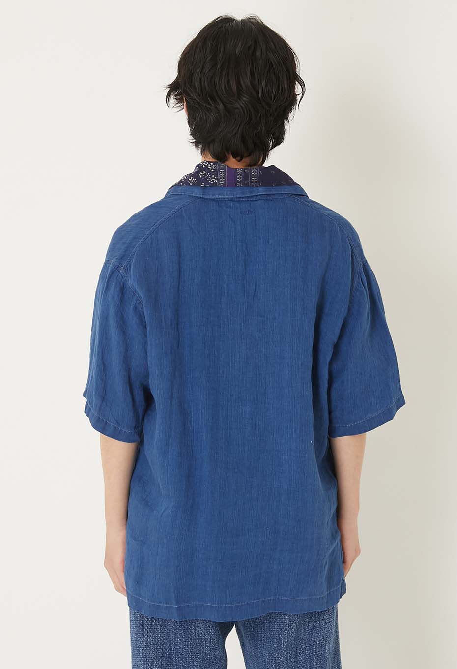 インディゴリネン ハイカウントツイルスキッパーシャツ - INDIGO