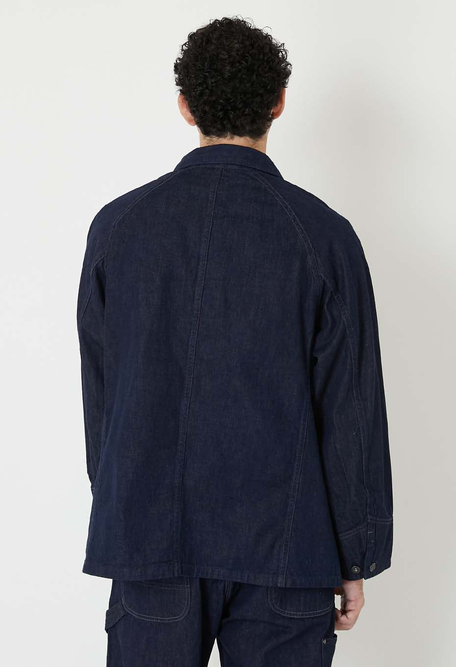 JK101 セルビッチライトデニム ラグランスリーブカバーオール - INDIGO