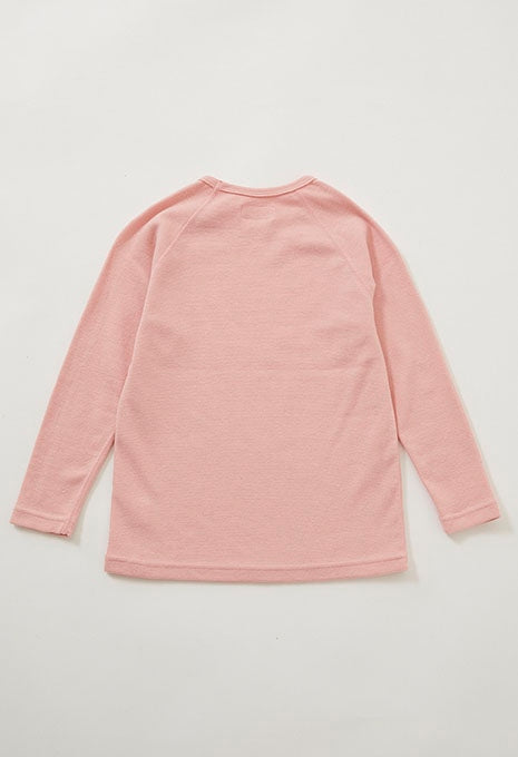 キッズ ストレッチフライス ロングスリーブ  Tシャツ - PINK