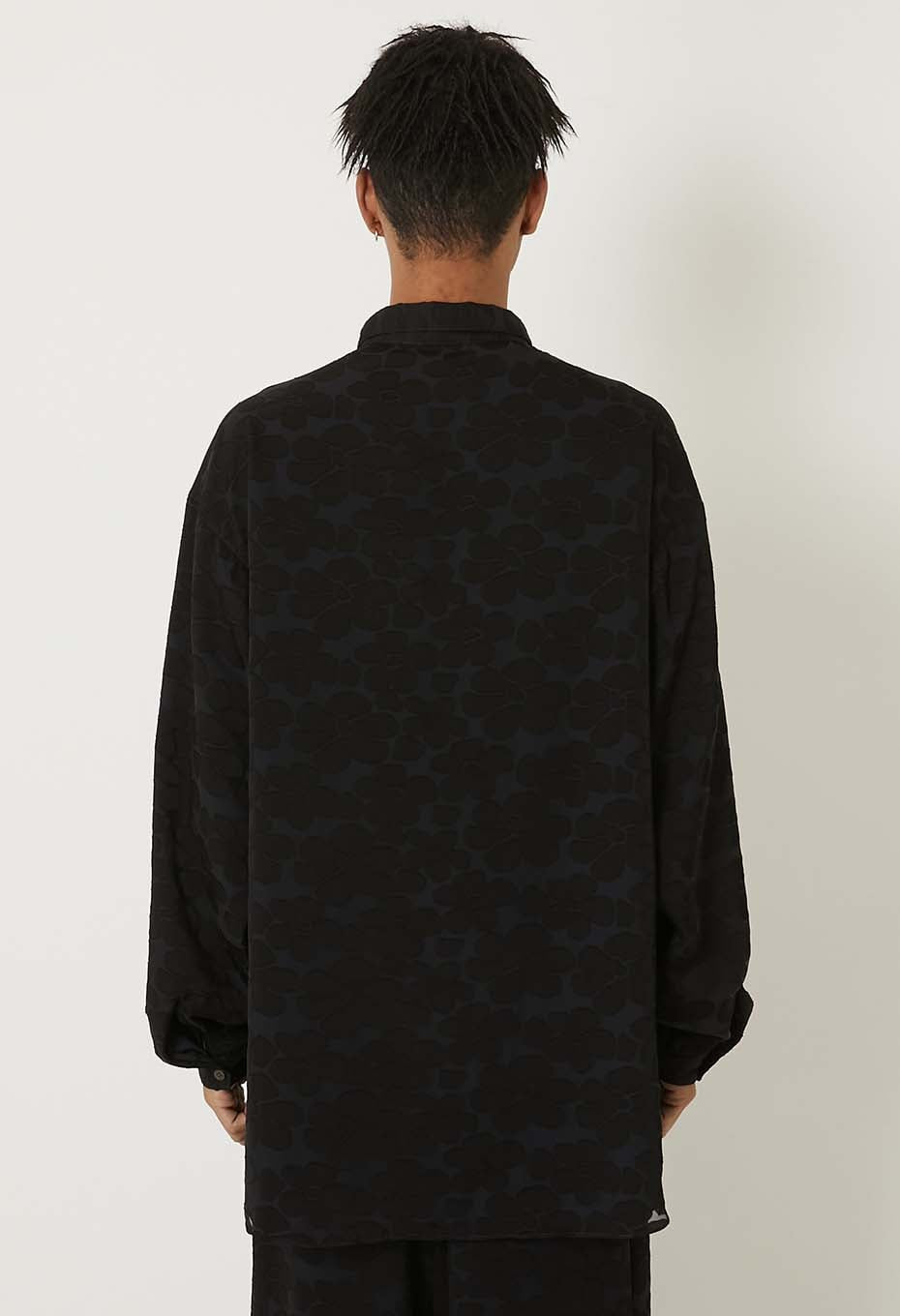 スカシモヨウ ロングスリーブシャツ - BLACK