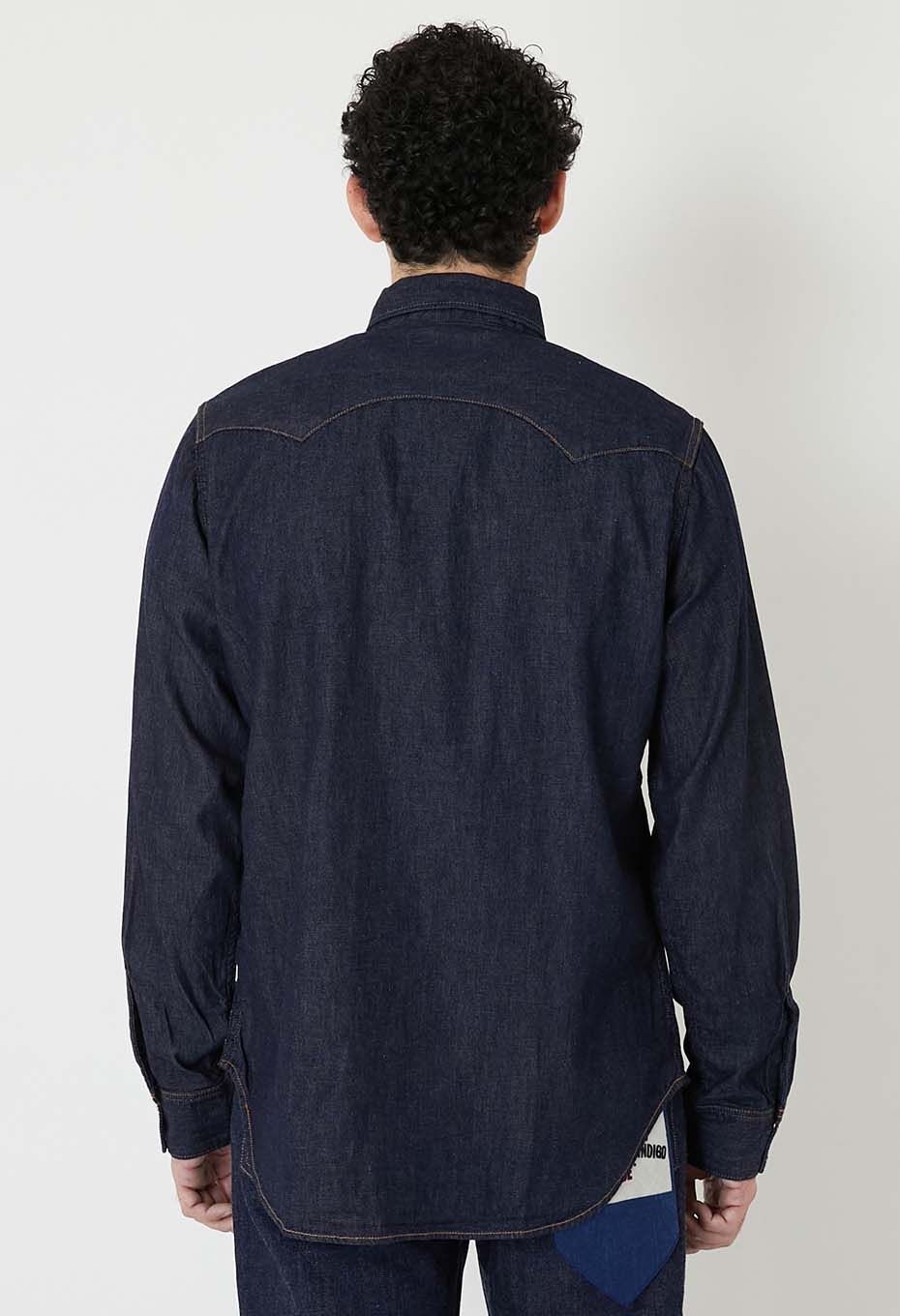 ST814 ライトデニム ウエスタンシャツ - NAVY