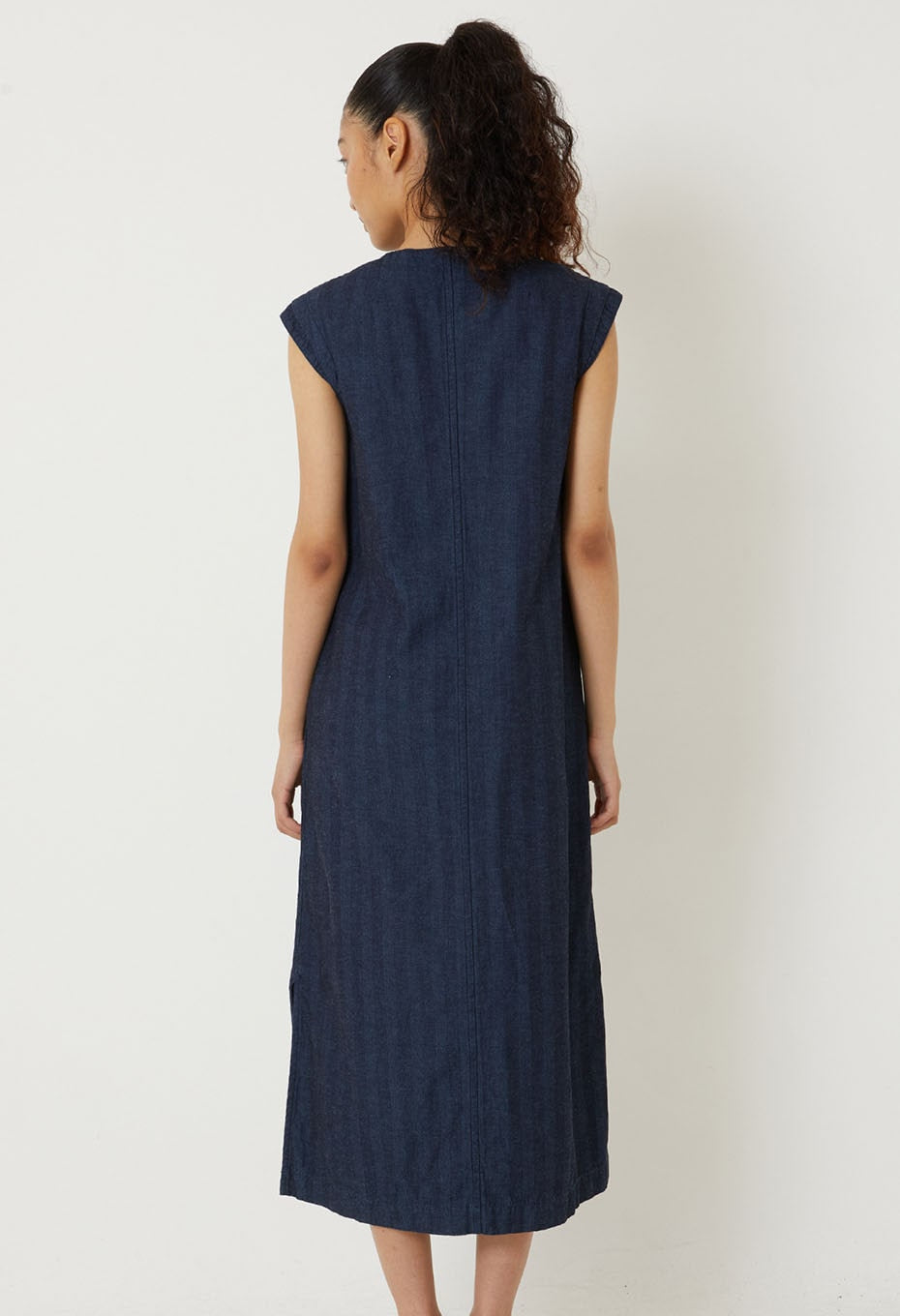 インディゴミックスヘリンボーン クルタワンピース - INDIGO