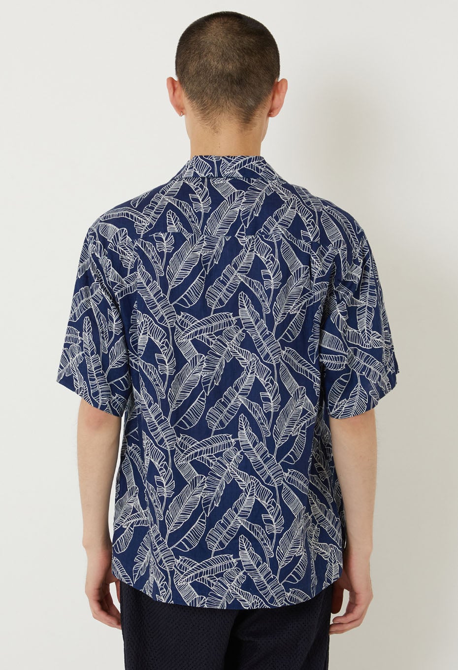 Indigo linen bashobassen short sleeve shirt - INDIGO
