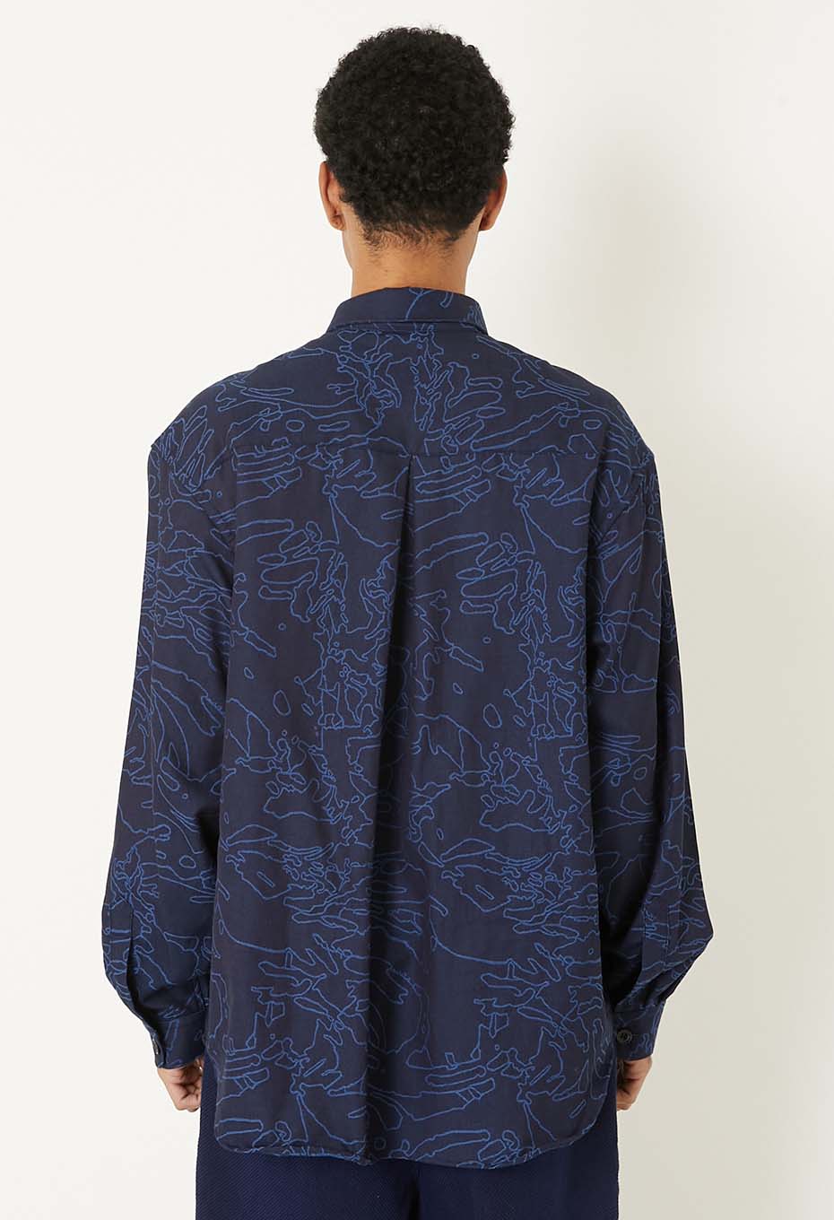 インディゴクモジャカード ロングスリーブシャツ - INDIGO